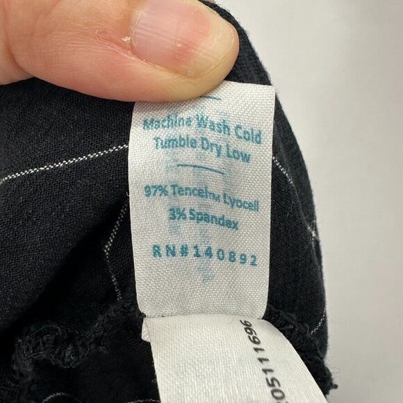 Marine Layer Allison‎ Pants Size XS Black Windowpane Tulip Hem Beach City Preppy - Picture 10 of 12